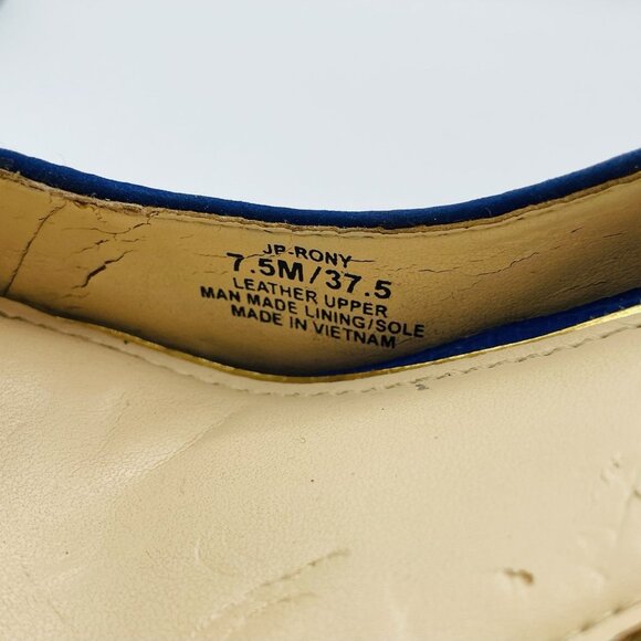 Jessica Simpson Heels Womens Size 7.5 M Blue Rony Leather Heel Stiletto Slip On - Picture 10 of 12